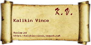 Kalikin Vince névjegykártya